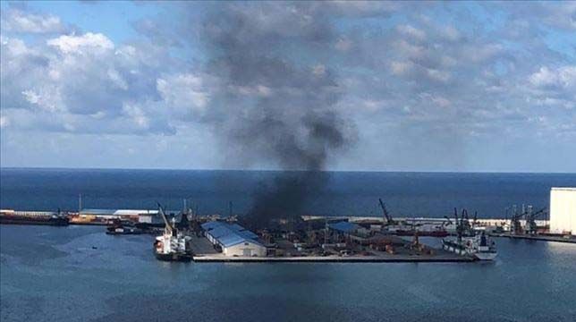 Bombalanan Trablus Limanı’nda Türk gemisi bulunmuyor