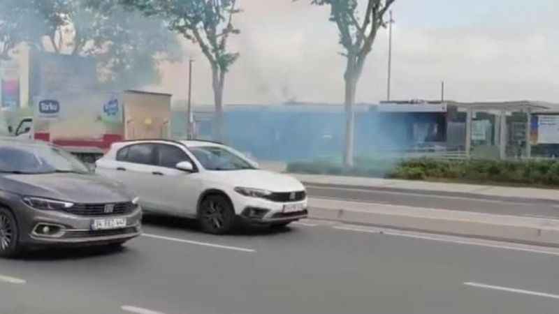 Tramvayda yangın çıktı