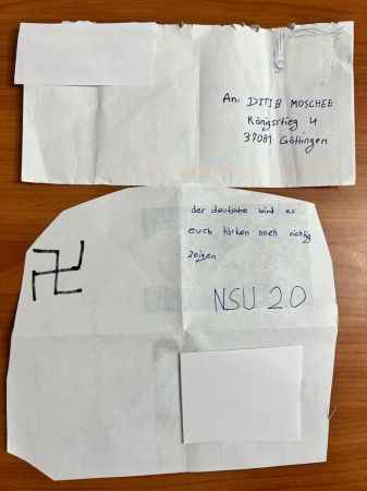 Göttingen Camii’ne tehdit mektubu