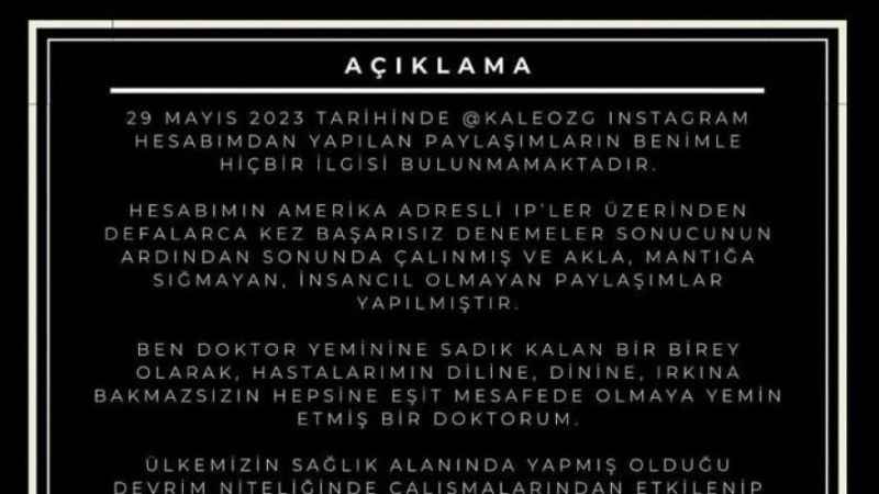İğrenç paylaşımları yapan doktordan açıklama