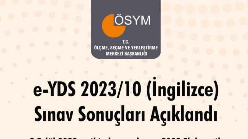 e-YDS 2023/10 sonuçları açıklandı