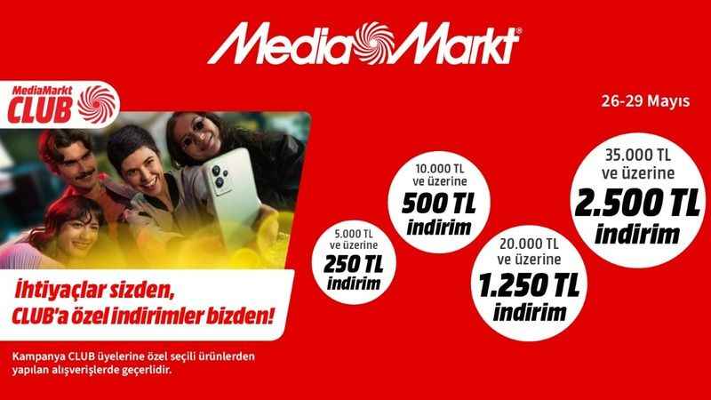 MediaMarkt’tan CLUB üyelerine özel 2.500 TL’ye varan indirim
