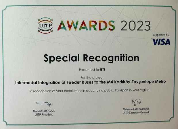 İETT’ye Uluslararası Toplu Taşıma Ödülü İETT’ye Uluslararası Toplu Taşıma Ödülü