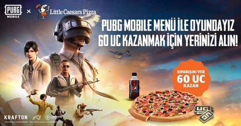 Little Caesars'dan PUBG MOBILE için 60 UC hediye