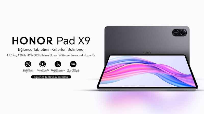 HONOR PAD X9 ile sınırsız eğlencenin tadına var 