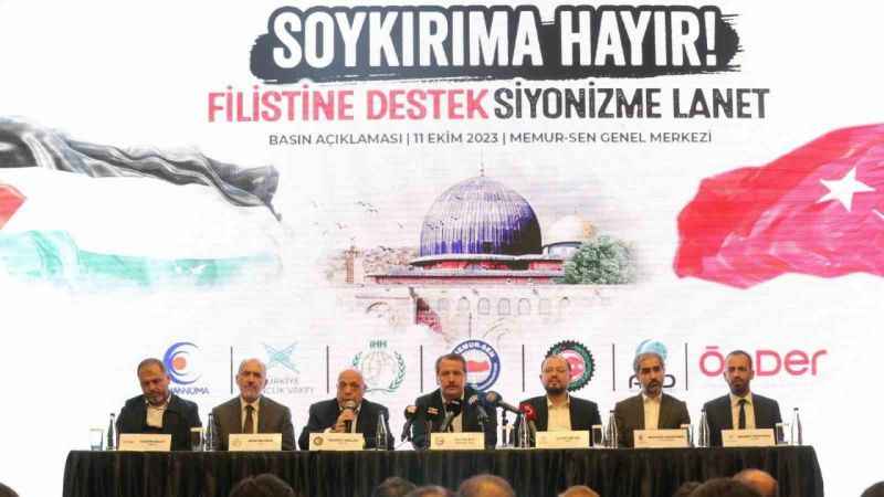 Memur-Sen ve Hak-İş’ten Filistin’e destek mitingi