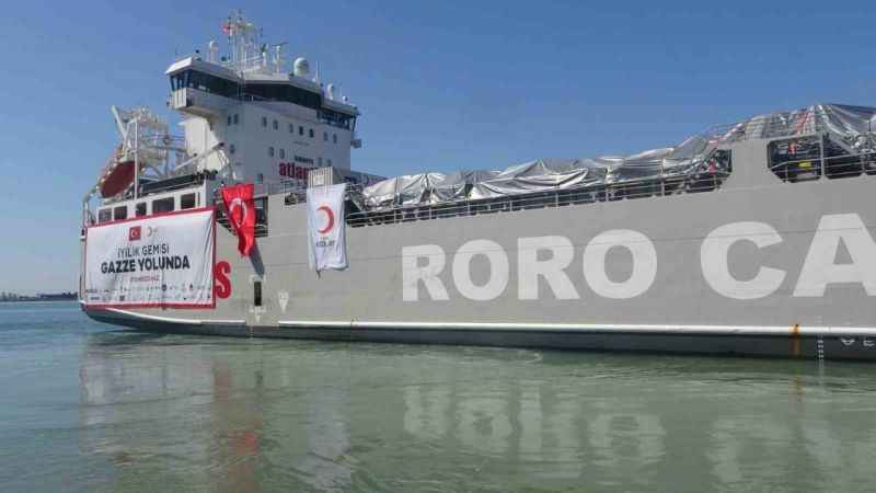 Türk Kızılay’ının yedinci ’İyilik Gemisi’ Gazze’ye uğurlandı
