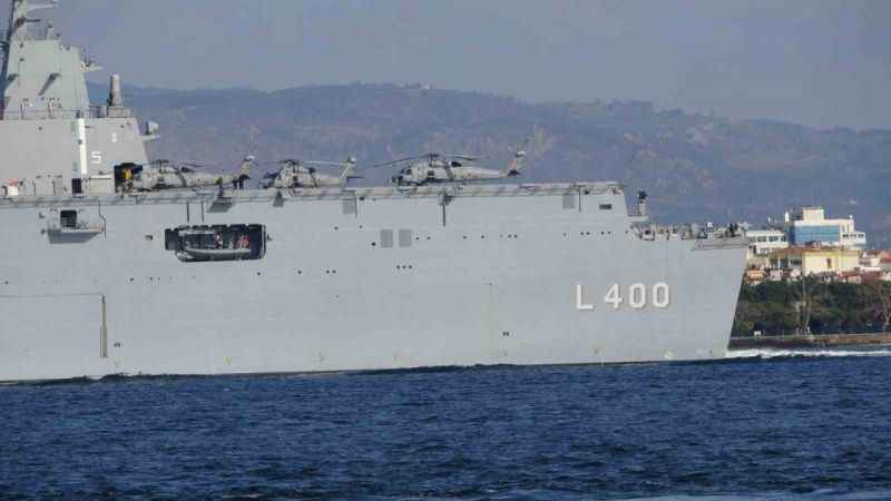 TCG Anadolu, 18 Mart törenleri için Çanakkale Boğazı’nda