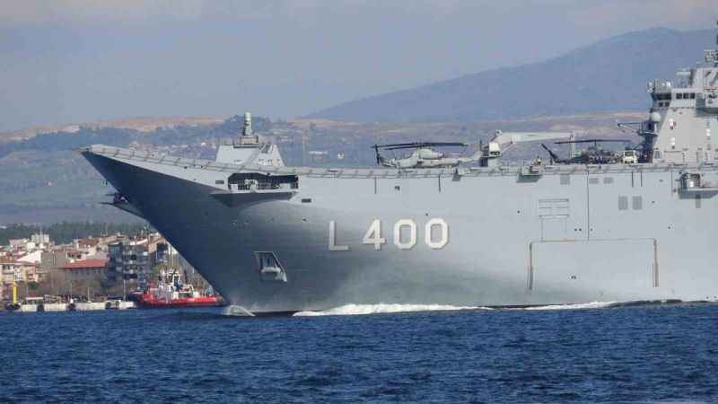 TCG Anadolu, 18 Mart törenleri için Çanakkale Boğazı’nda