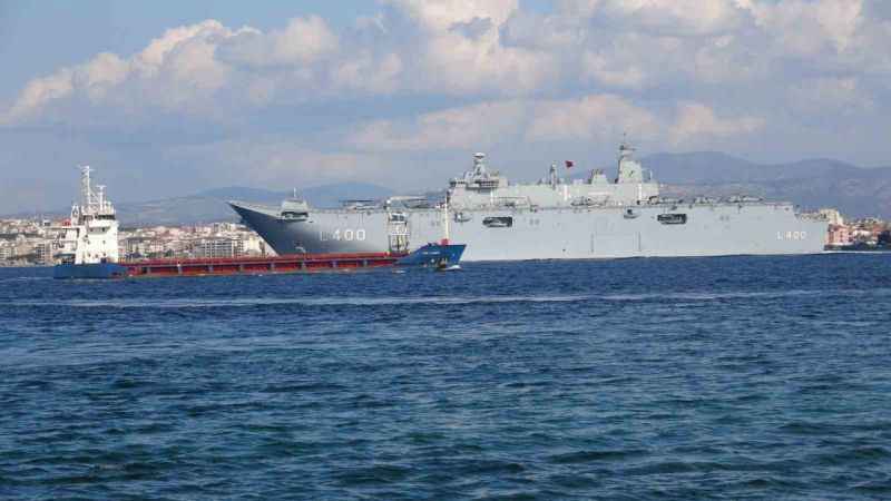 TCG Anadolu, 18 Mart törenleri için Çanakkale Boğazı’nda