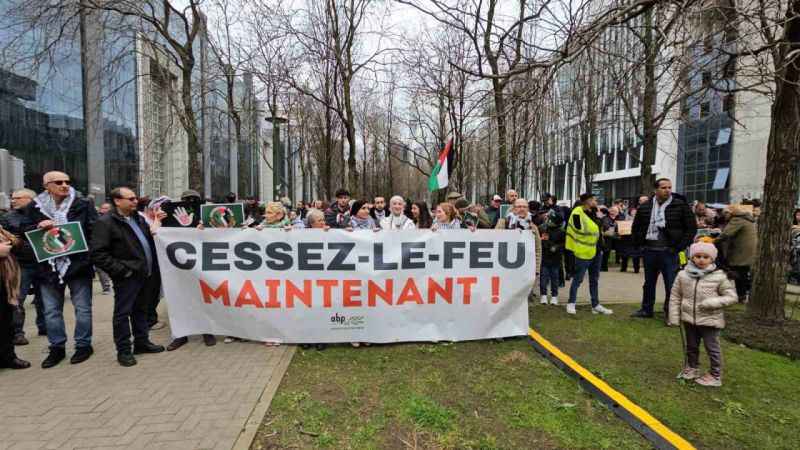 Brüksel’de Gazze’ye destek protestosu