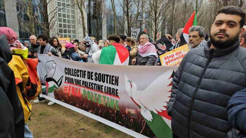 Brüksel’de Gazze’ye destek protestosu