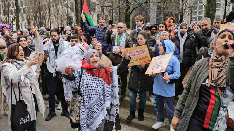 Brüksel’de Gazze’ye destek protestosu