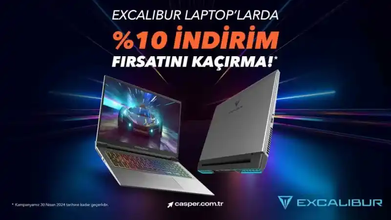 Excalibur gaming laptoplarda Nisan ayına özel indirim fırsatı