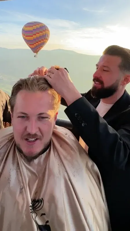 Müşterisini yerden 300 metre yükseklikte tıraş etti