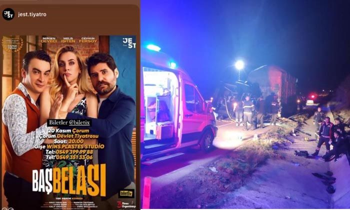 Baş Belası tiyatro oyuncularının minibüsü tıra çarptı: 3 ölü, 8 yaralı