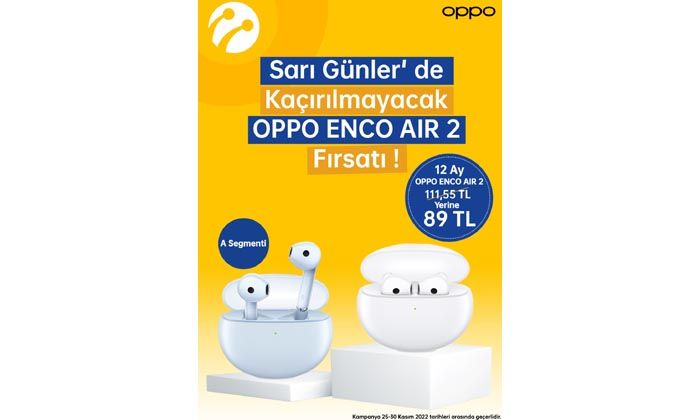 OPPO Enco Air 2 indirimli fiyatıyla Turkcell mağazalarında