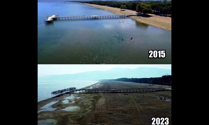 Göldeki çekilme korkutucu boyuta ulaştı