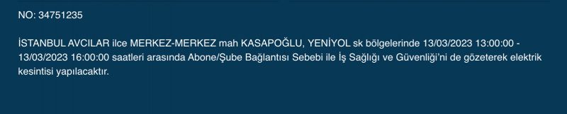 İstanbul’un yüzlerce sokağında elektrikler kesilecek (13 Mart) | Bu adreslere dikkat!