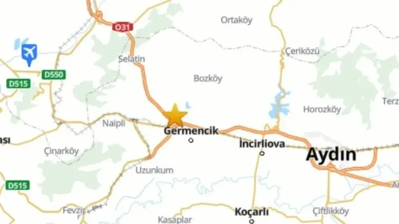 Aydın Germencik’te 3.8 şiddetinde deprem