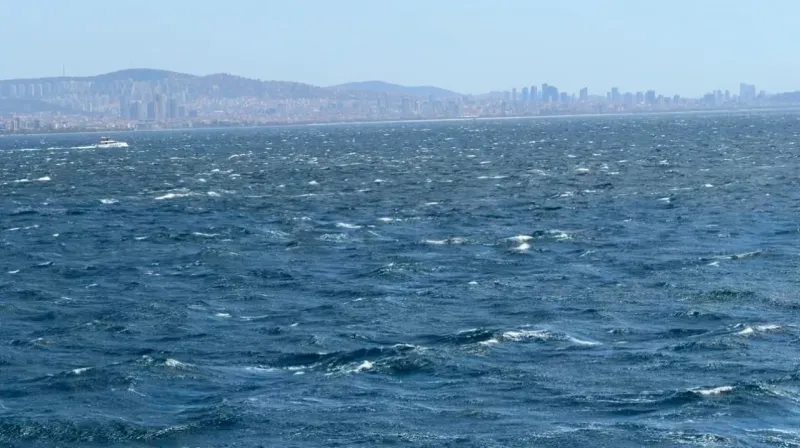 Marmara Denizi’nde etkili olan poyraz deniz ulaşımında aksamalara neden oldu