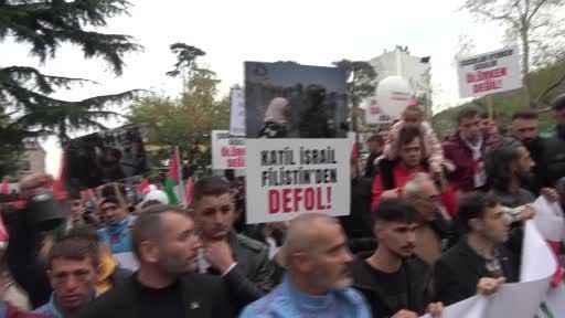 Trabzonsporlu taraftarlardan Filistin'e destek yürüyüşü