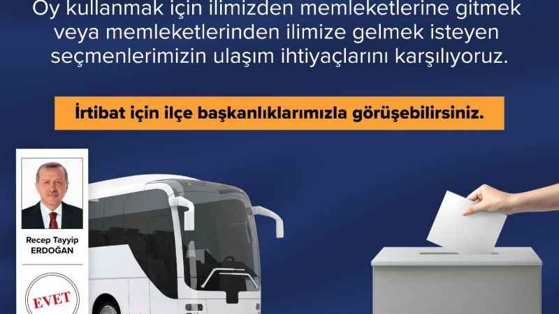 Seçmenlere ücretsiz ulaşım desteği