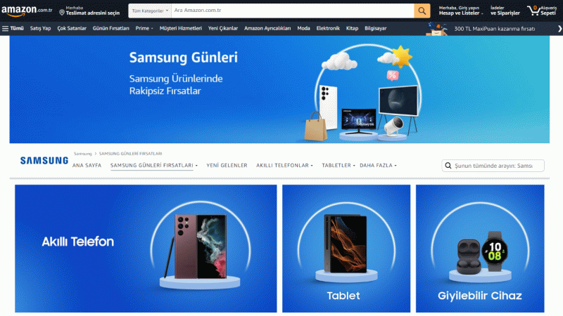 Samsung ürünlerinde cazip indirimler Amazon.com.tr'de başladı
