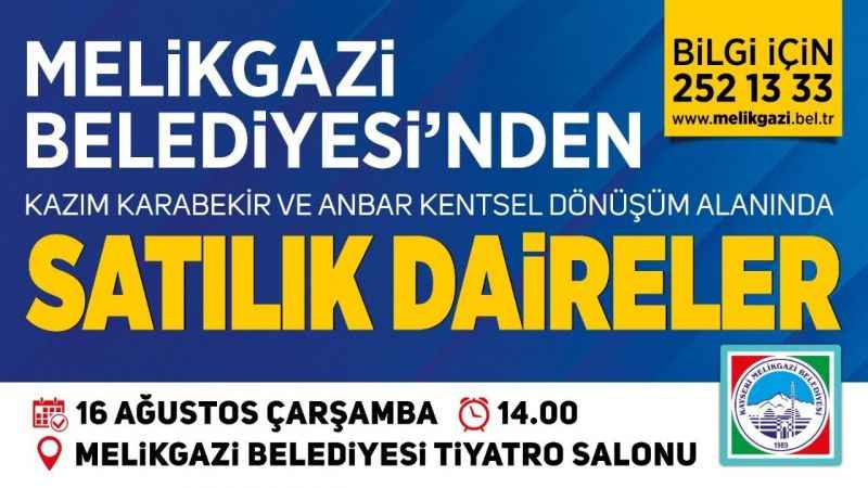 Melikgazi'den ev almak isteyenlere büyük fırsat: 35 daire ihale ile satılacak