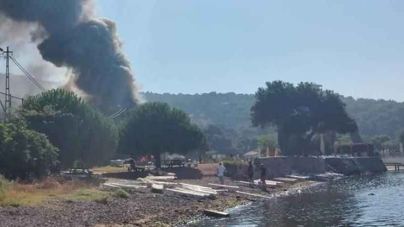 Heybeliada’da havai hatlarda çıkan yangın ağaçlara sıçradı