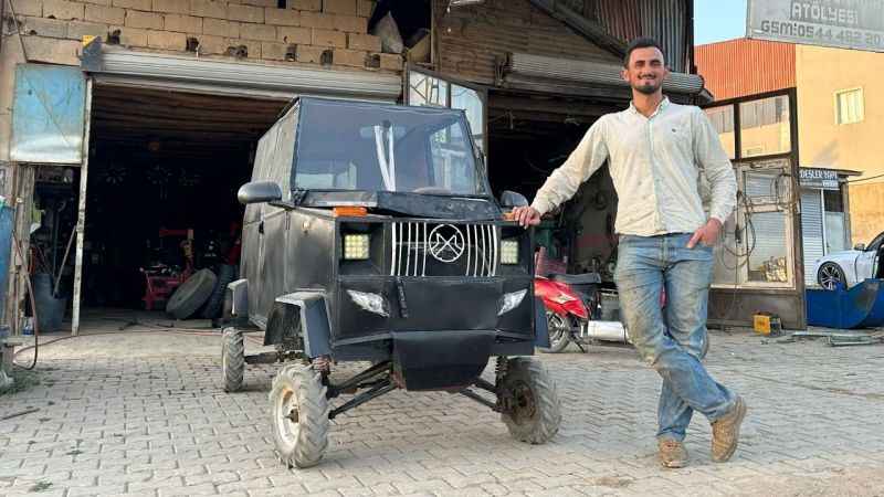Mercedes alamayınca kendi arabasını yaptı