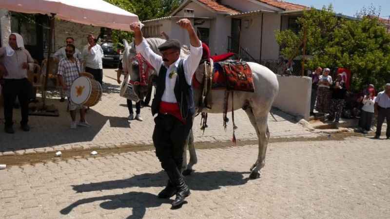 Sahibiyle karşılıklı harmandalı oynayan at