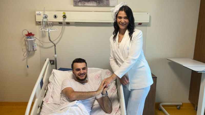 Damat taburcu olamadı, nikah hastanede kıyıldı