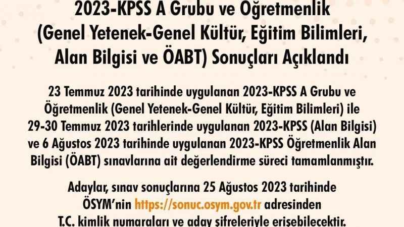 KPSS sonuçları açıklandı