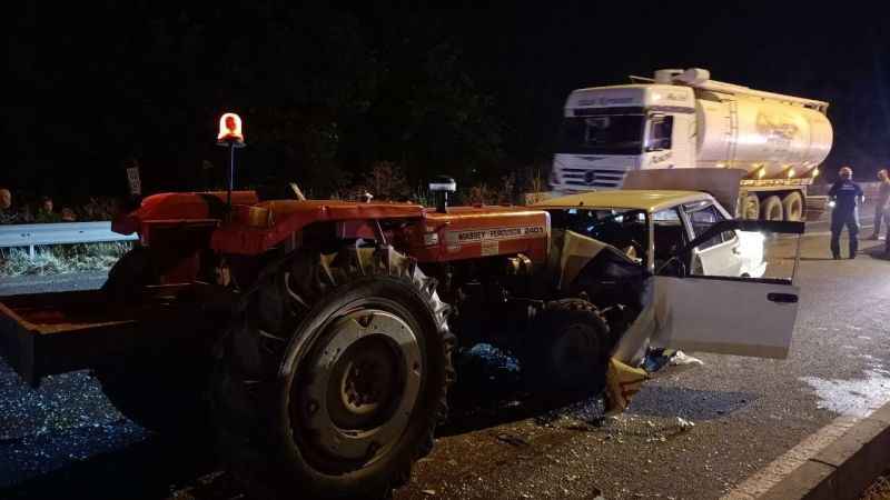 Alkollü traktör sürücüsü D-100’ü birbirine kattı