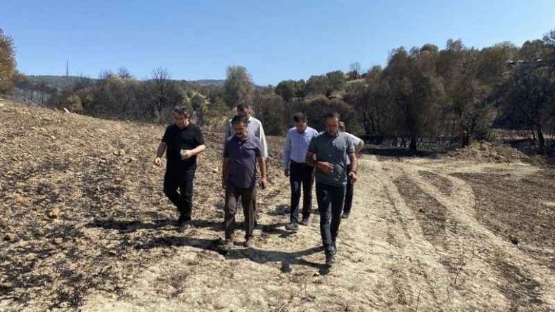Vali İlhami Aktaş, yangından etkilenen köylerde incelemelerde bulundu