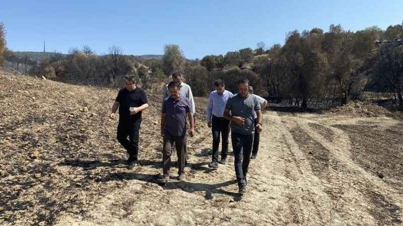 Vali İlhami Aktaş, yangından etkilenen köylerde incelemelerde bulundu