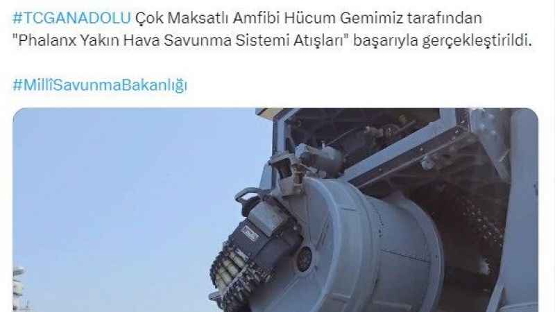 TGC Anadolu’da 'Phalanx Yakın Hava Savunma Sistemi Atışları' başarıyla gerçekleşti
