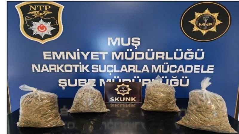 Muş'ta polisten kaçarken 4 torba uyuşturucuyu kanala attılar