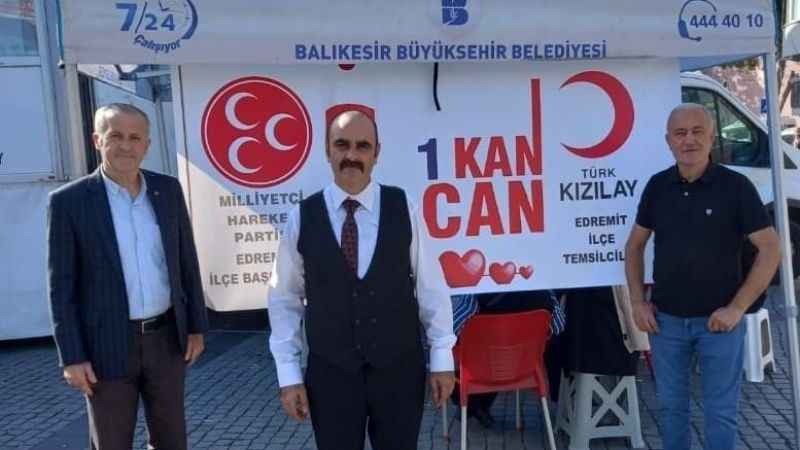 Edremit’te MHP'den kan bağış kampanyası ile Kızılay'a destek
