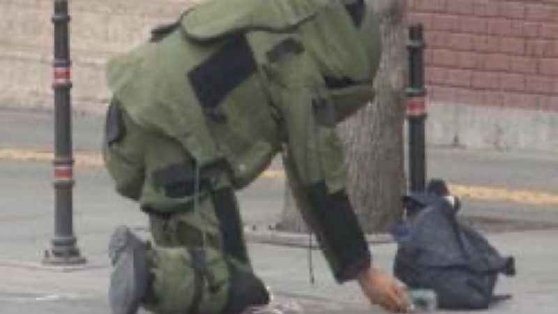 Mardin'de fünye ile patlatılan çanta boş çıktı