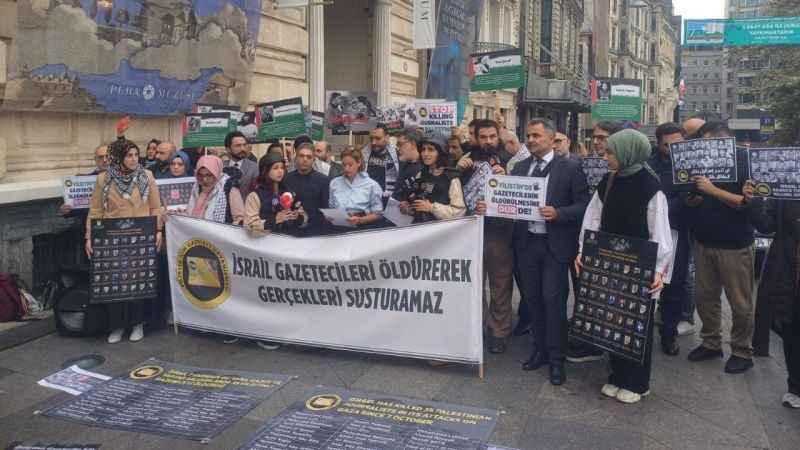İstanbul'da gazetecilerden İsrail'e tepki