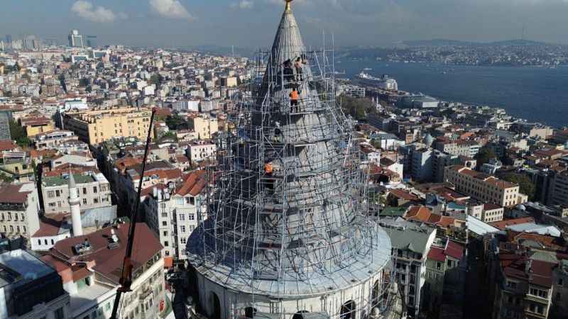 Galata Kulesi’nde külah restorasyonu