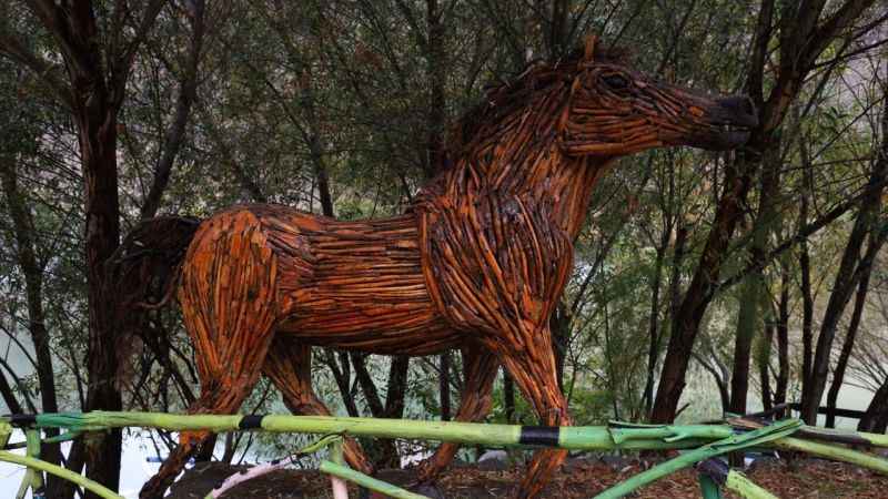 Kurumuş ağaç kökleri ve dallarından sanat