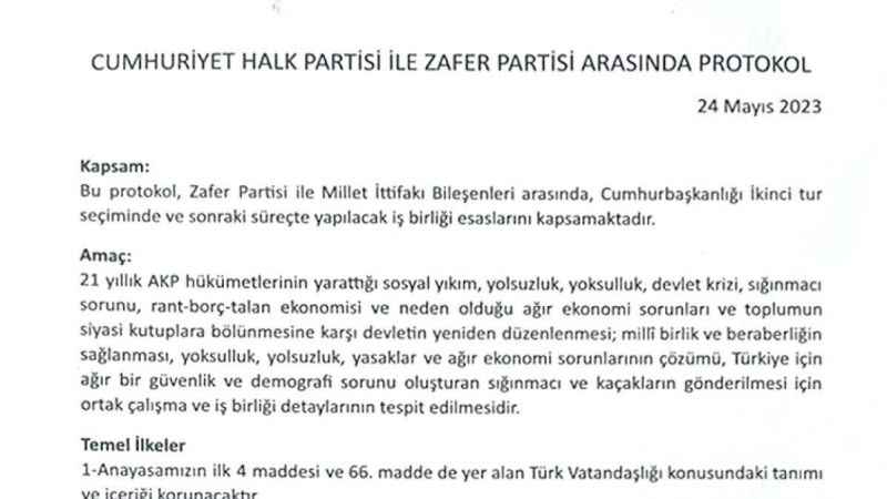 Ümit Özdağ, Kemal Kılıçdaroğlu’yla yaptığı "protokolü" açıkladı