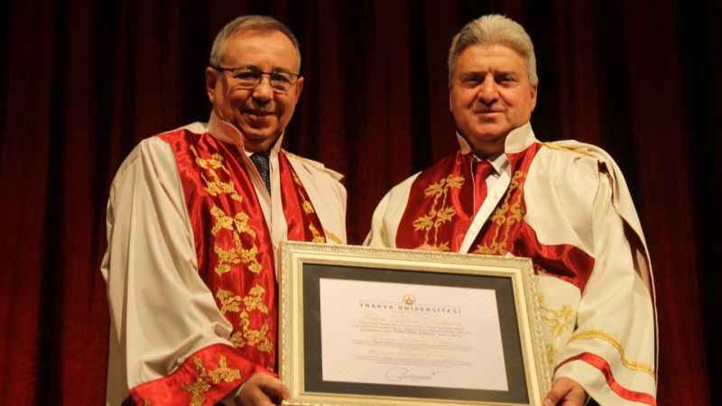 Trakya Üniversitesi'nden eski Makedonya Cumhurbaşkanı İvanov'a "fahri doktora" ünvanı