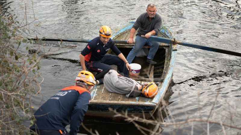 Tatbikatta, selde mahsur kalanlar karadan ve havadan kurtarıldı