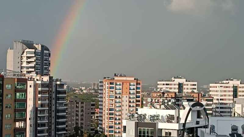 Mersin'de yağmur sonrası gökkuşağı şöleni