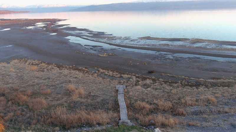 Van Gölü Erciş sahillerinde sular çekildi