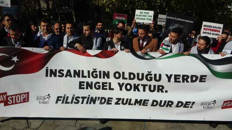 Muğla’da Filistin’e destek yürüyüşü gerçekleştirildi